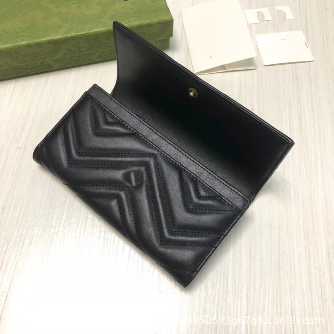 Short Soft Zipper Solid Color Women's Wallet Marmont Series Long Wallet