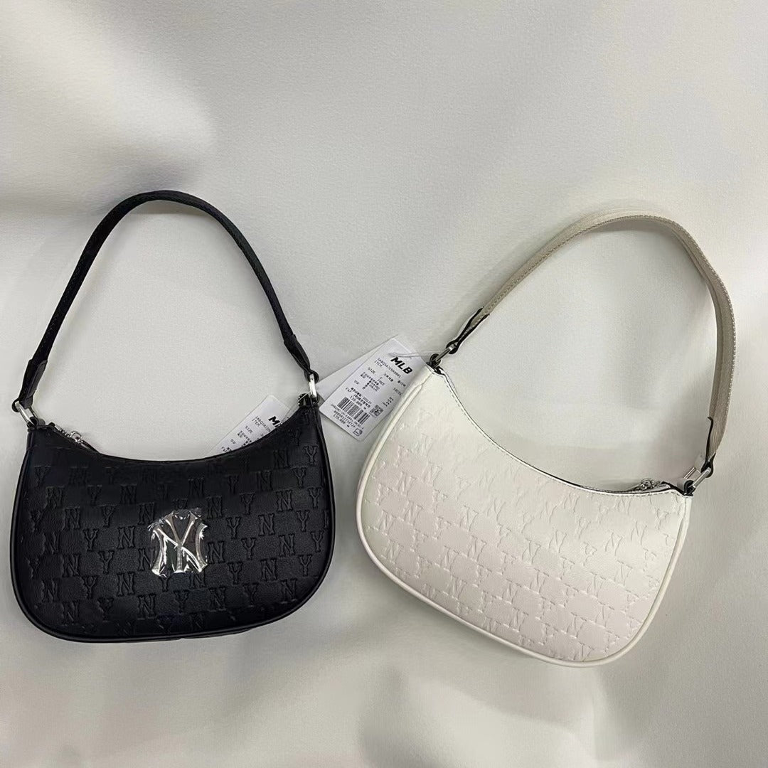 South Korea MLB Bag Embossed Underarm Bag Denim Presbyopic Embossed Embroidered Portable Shoulder Bag Fashion All-match Fashion