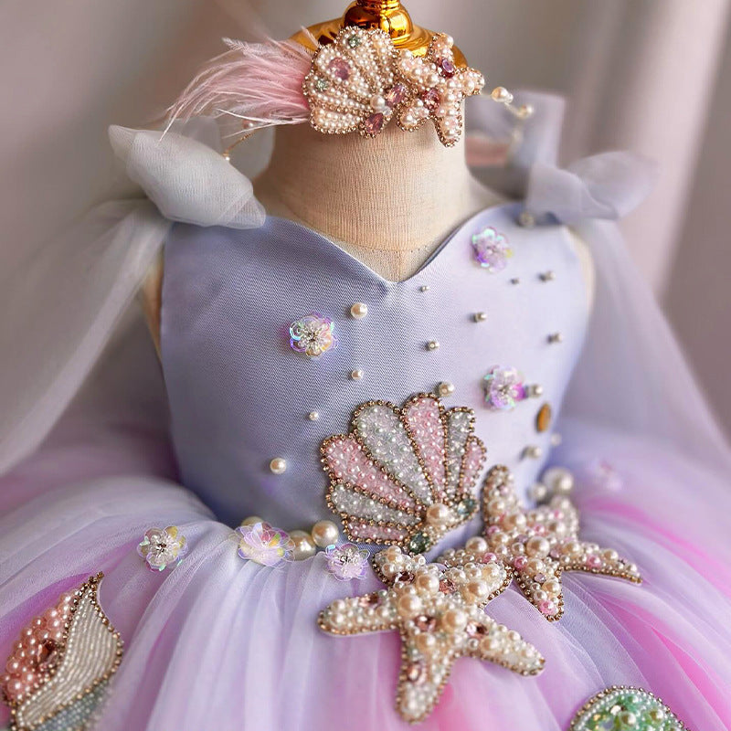 Yalindas New Children's Clothing Super Fairy Dress Little Girl Host Graduation Ceremony Dress Girl Dress