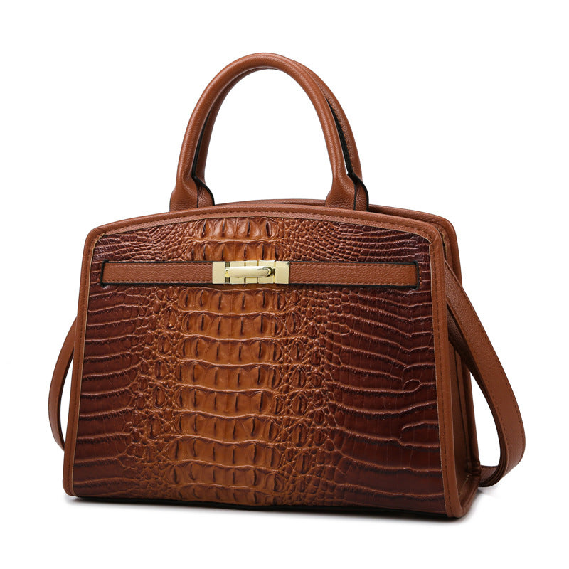 Solid Color Crocodile Pattern Women's Multifunctional 2023 New Women's Handbag Fashion New Shoulder Crossbody Bag