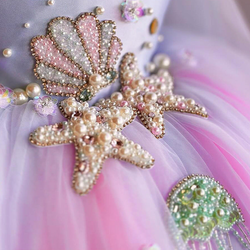 Yalindas New Children's Clothing Super Fairy Dress Little Girl Host Graduation Ceremony Dress Girl Dress