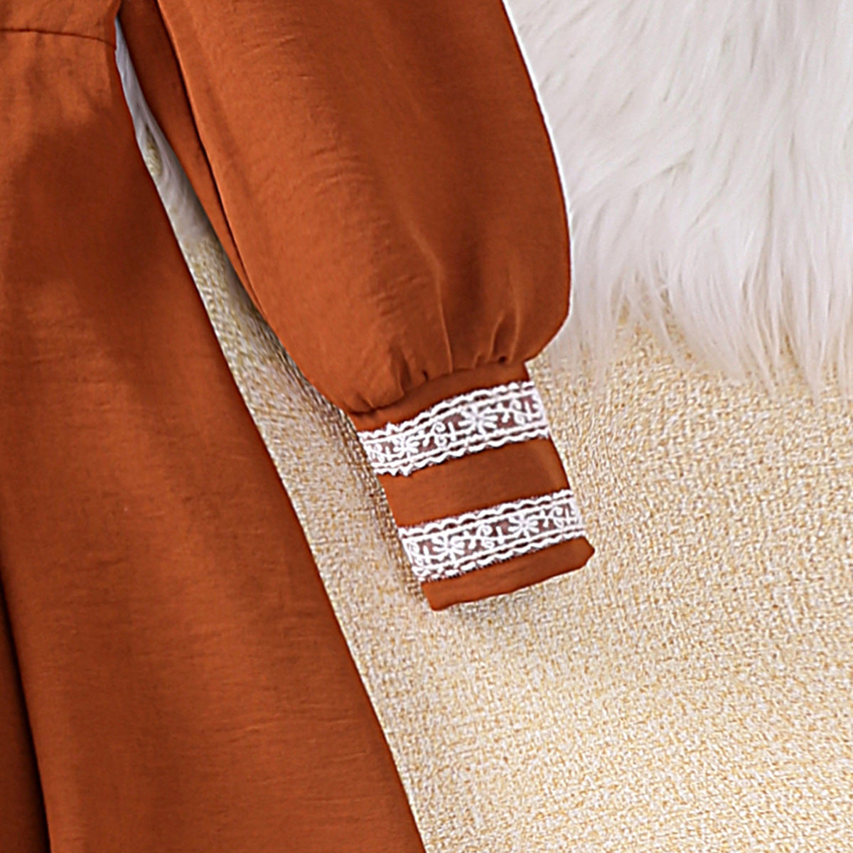 Cross-border Children's Clothing Spring New French Square Collar Vintage Puff Sleeve Princess Dress Korean Girls Dress Wholesale