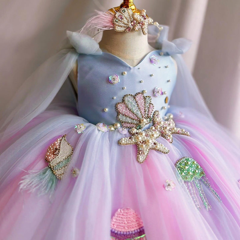 Yalindas New Children's Clothing Super Fairy Dress Little Girl Host Graduation Ceremony Dress Girl Dress