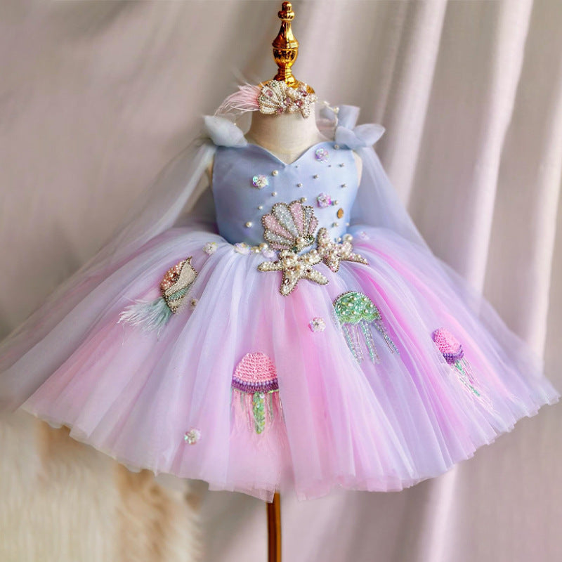 Yalindas New Children&#039;s Clothing Super Fairy Dress Little Girl Host Graduation Ceremony Dress Girl Dress