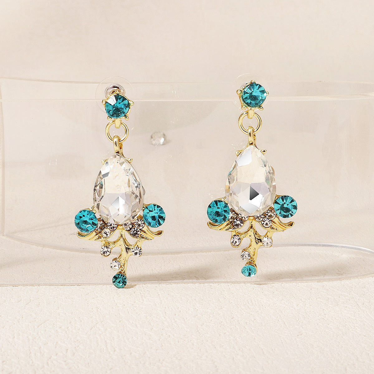 New Bride Jewelry Two-piece Crown Princess Birthday Adult Gift Hair Accessories Crystal Earrings Crown Set