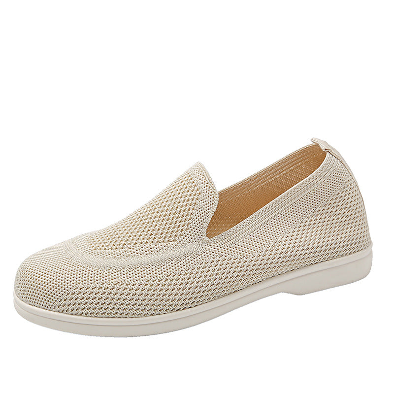 Old Beijing Casual Shoes Women&#039;s Fashion Trend Manufacturers Directly Supply A Pedal Knitted Breathable Excrement Feeling Lazy Bean Shoes