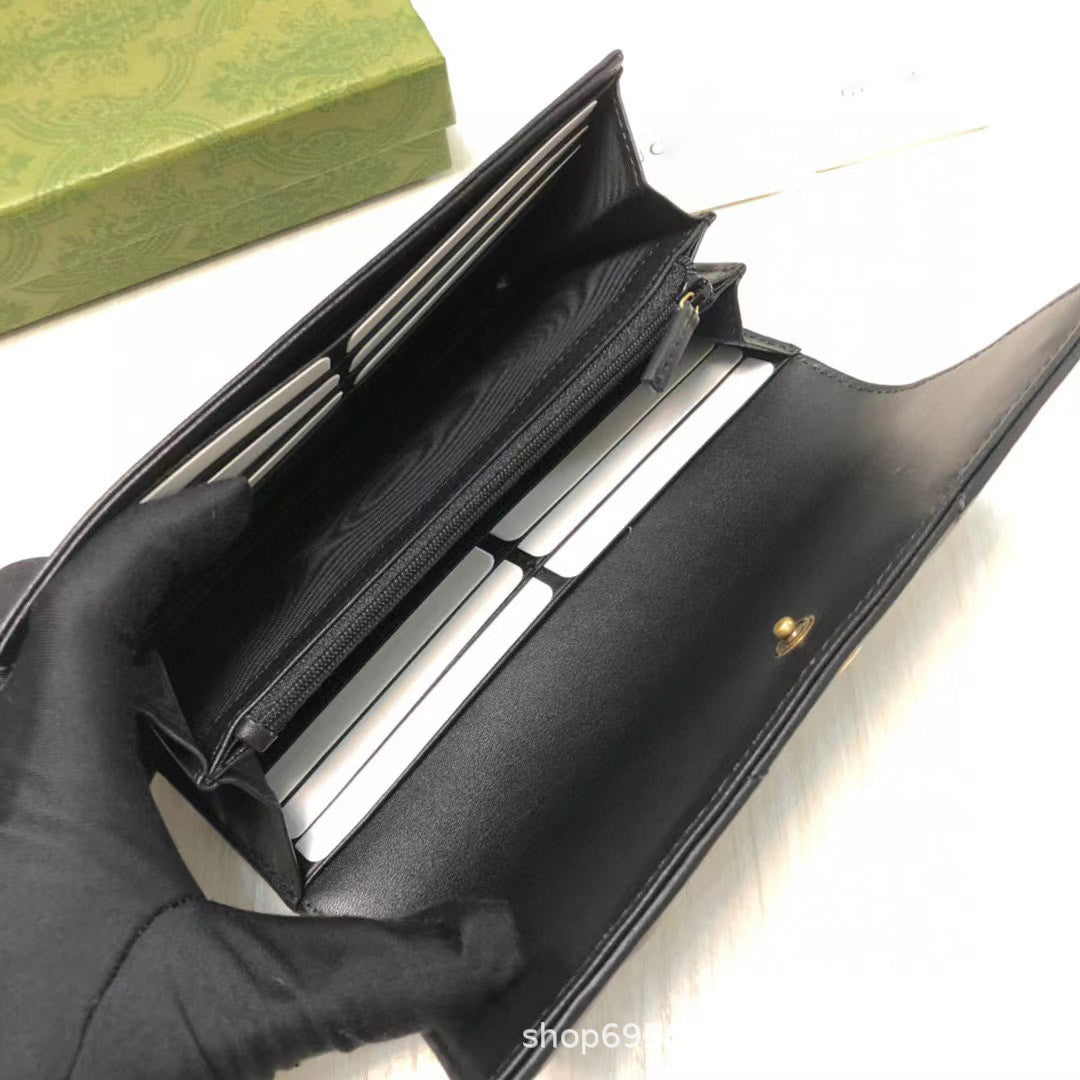 Short Soft Zipper Solid Color Women&#039;s Wallet Marmont Series Long Wallet