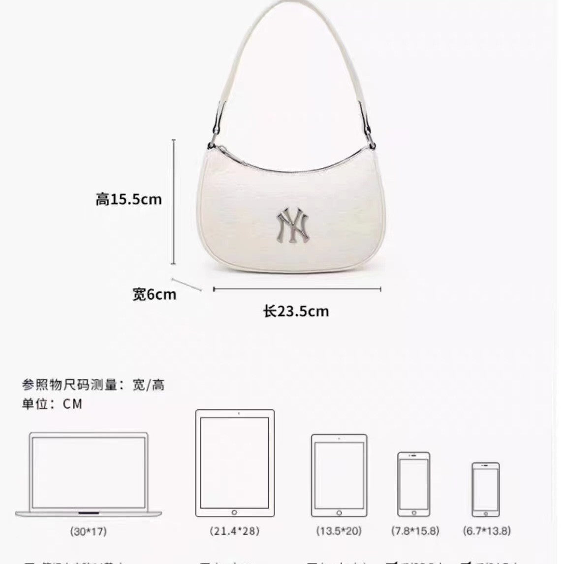 South Korea MLB Bag Embossed Underarm Bag Denim Presbyopic Embossed Embroidered Portable Shoulder Bag Fashion All-match Fashion