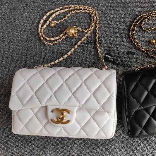 Physical Picture With LOGO Xiangjia High Version Small Gold Ball Bag New Single Shoulder Messenger Bag Diamond Pattern Chain Women&#039;s Bag