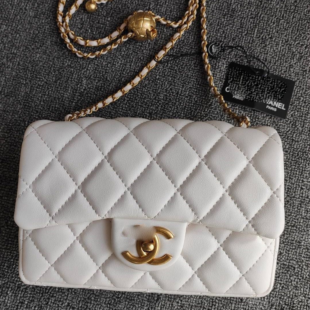 Physical Picture With LOGO Xiangjia High Version Small Gold Ball Bag New Single Shoulder Messenger Bag Diamond Pattern Chain Women&#039;s Bag