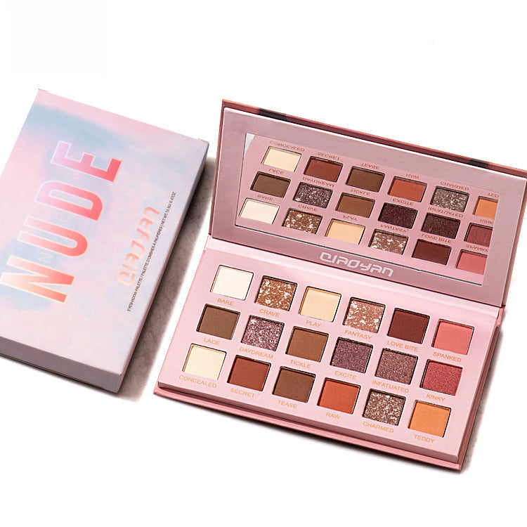 Qiao Yan Rose Desert 18 Color Eyeshadow Plate Makeup Pearlescent Matte Earth Color Eyeshadow Simplified Edition 1965