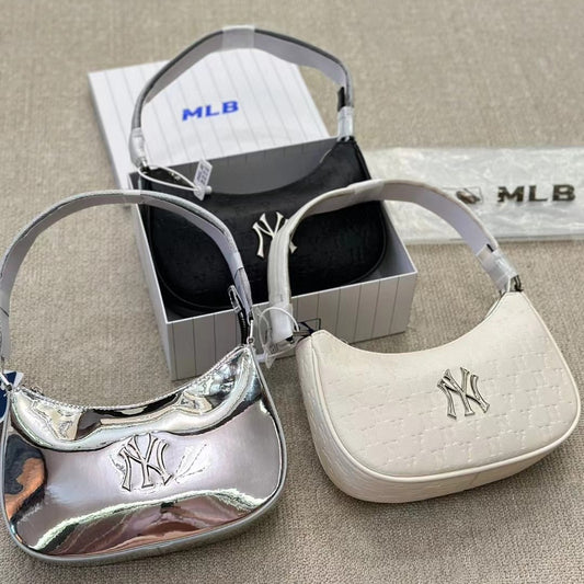 South Korea MLB Bag Embossed Underarm Bag Denim Presbyopic Embossed Embroidered Portable Shoulder Bag Fashion All-match Fashion