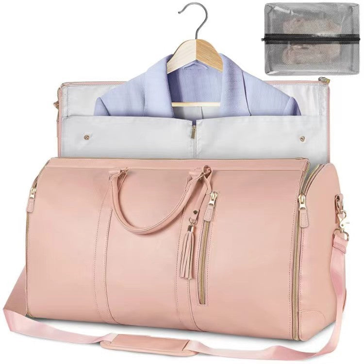 Travel Convenient Carry-on Clothing Bag Large PU Leather Duffel Bag Women&#039;s Fashion