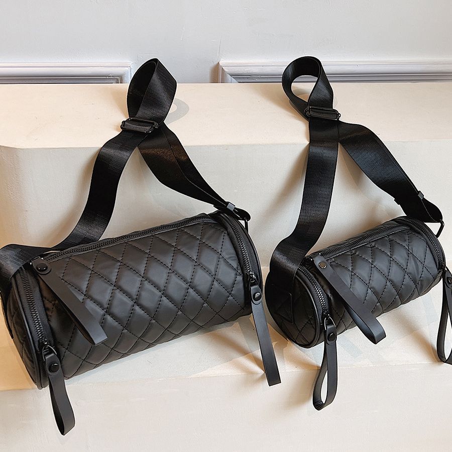 Rhomboid Cylinder Bag Women&#039;s Crossbody Bag Pillow Bag Oxford Cloth Nylon Cloth 2023 New Bucket Bag Checkerboard Popular Style